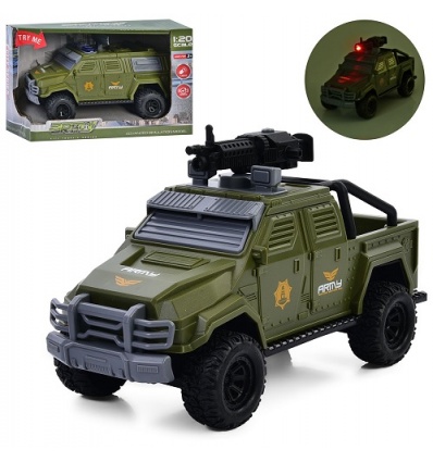 Джип 661-034-35D военный, 20 см, 1:20, звук, свет, резиновые колеса, 2вида, на батарейках, в коробке