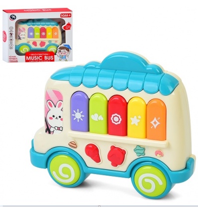 Игра BM 2610 автобус, 13,5-11,5-3,5 см, пианино, музыка, 2 режима, на батарейках, в коробке