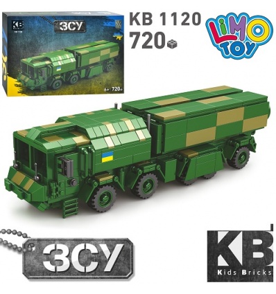 Конструктор KB 1120 LIMO TOY, военный, машина, 720дет, в коробке