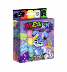 Мел для рисования на асфальте MEL-01-03 "Danko-toys", 5 цветов, большие