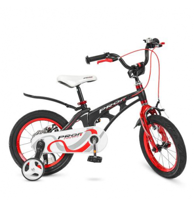 Велосипед детский PROF1 14д. LMG14201 (1шт/ящ) Infinity, черно-красный (матовый)
