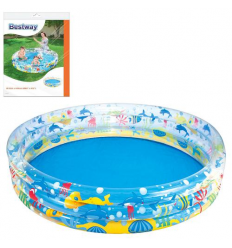 BW Бассейн 51004 (6шт/ящ) BESTWAY детский, Подводный мир, 152-30см, 3 кольца, ремкомплект, в коробке