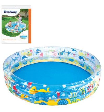 BW Бассейн 51004 (6шт/ящ) BESTWAY детский, Подводный мир, 152-30см, 3 кольца, ремкомплект, в коробке