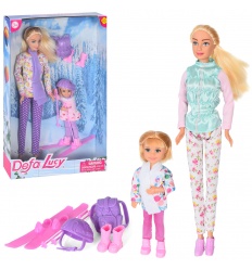 Кукла DEFA 8356 дочка, лыжи, в коробке
