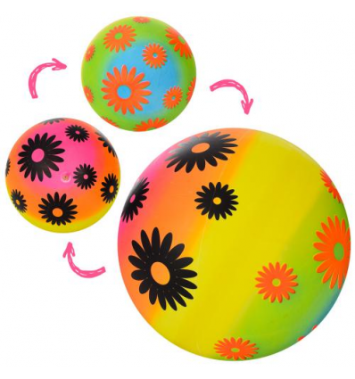 Мяч детский MS 3506 9 дюймов, Цветы, радуга