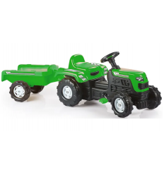 Каталка 8246 Трактор с прицепом, зеленый, педальный, Орион, в коробке