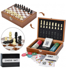Шахматы XQ 12099 шахматы, покер, 100 фишек, 2 бревна карт, в коробке