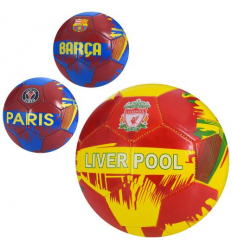 М'яч футбольний EV 3360 розмір 5, ПВХ 1,8 мм, 280-300г, 3 кольори, 3 види (клуби), в кульці