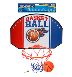 Баскетбольне кільце M 2692 щит 42,5-29 см (картон), кільце 23,5 см (пластик), м'яч, у кульку