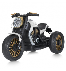Мотоцикл M 5048 EL-1 (1шт/ящ) Bambi Racer, 2 мотори*25W, 1 акумулятор 12V/9AH, музика, світло, MP3, USB, EVA, шкіра, білий