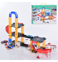Гараж 0908-70A (24шт) 50-33-20см, машинка 4шт, звук, світло, на бат-ці, в кор-ці, 43-32,4-5см