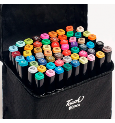 Фломастери 10763-36 Touch, набір скетч маркерів для малювання, 36 кольорів, в сумці