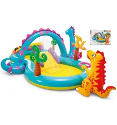 Игровой центр 57135 (2шт/ящ) INTEX "Планета Динозавров", 302-229-112см, горка, душ, мячики, надувные