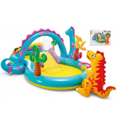 Игровой центр 57135 (2шт/ящ) INTEX "Планета Динозавров", 302-229-112см, горка, душ, мячики, надувные