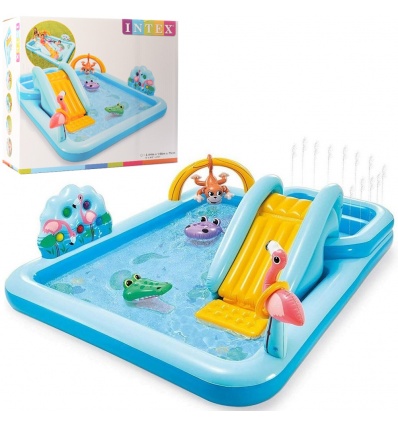 Игровой центр 57161 (2шт/ящ) INTEX Джунгли, 244-198-71см, 2бассейная (493и57л), горка, надувные игру