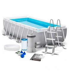 Басейн каркасний 26788 (1шт/ящ) INTEX 400-200-100см, 6836л, фільтр-насос (220-240V), драбина