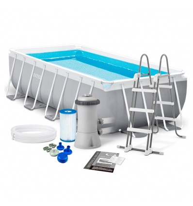Бассейн каркасный 26788 (1шт/ящ) INTEX 400-200-100см, 6836л, фильтр-насос (220-240V), лестница.