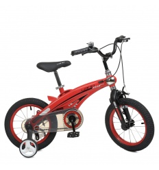 Велосипед дитячий 12д. WLN1239D-T-3 (1шт) Projective,SKD85, Projective,магнієва рама, кошик, додаткові колеса, червоний