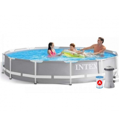 Бассейн каркасный 26712 (1шт/ящ) INTEX 366-76см, 6503л, фильтр-насос, в коробке.