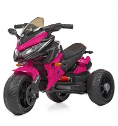 Мотоцикл M 4274 EL-8 (1шт/ящ) Bambi Racer, 2 мотори 35W, 1 акумулятор 12V/7AH, музика, світло, MP3, TF, USB, EVA, шкіра, рожевий