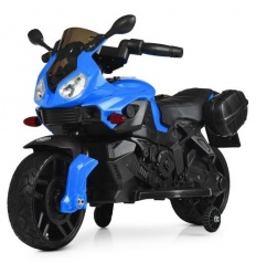 Мотоцикл M 4080 EL-4 (1шт/ящ) 1мотор, 1акум, кожаные сиденья, колеса EVA, MP3, музыка, синий