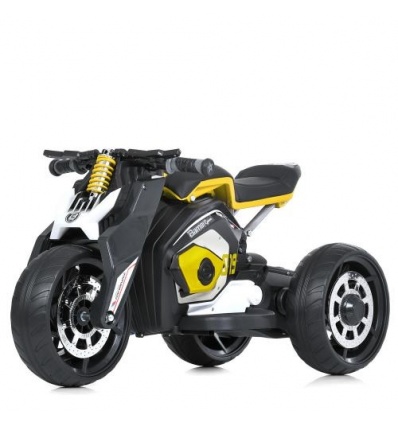 Мотоцикл M 4827 EL-6 (1шт/ящ) Bambi Racer, 1акум*6V/7AH, 2мотори*35W, музика, свiтло, EVA, шкіряні сидіння, жовтий