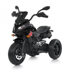 Мотоцикл M 5037 EL-2 (1шт/ящ) Bambi Racer, 1акум, 2моторы, музыка, свет, кожа, MP3, USB, черный