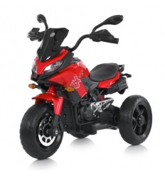Мотоцикл M 5037 EL-3 (1шт/ящ) Bambi Racer, 1акум*12V/9AH, 2мотори*45W, музика, свiтло, шкiра, MP3, USB, EVA, червоний