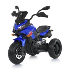 Мотоцикл M 5037 EL-4 (1шт/ящ) Bambi Racer, 1акум, 2моторы, музыка, свет, кожа, MP3, USB, синий