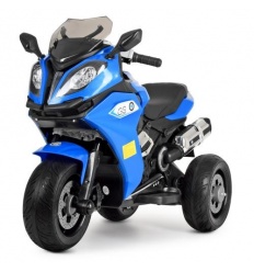 Мотоцикл M 3913 EL-4 (1шт/ящ) Bambi Racer, 2 мотор*35W, 2аккум*6V/5AH, MP3, TF, USB, колеса EVA, шкіряне сидіння, музика, синій