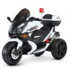Мотоцикл M 4852 EL-1-2 (1шт/ящ) Bambi Racer, 1акум, 2мотора, кожаные сиденья, EVA, бело-черный