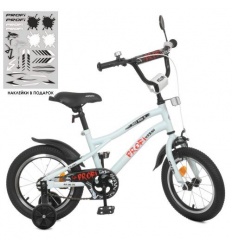 Велосипед дитячий PROF1 14д. Y 14251-1 (1шт/ящ) Urban, SKD 75, ліхтар, дзвінок, дзеркало, кошик, додаткові колеса, білий (матови