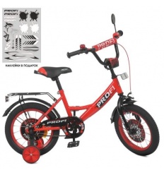 Велосипед дитячий PROF1 14д. Y 1446-1 (1шт/ящ) Original boy, SKD 75, ліхтар, дзвінок, дзеркало, додаткові колеса, червоно-чорний