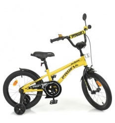 Велосипед детский PROF1 16д. Y 16214-1 (1шт/ящ) Shark, SKD 75, фонарь, звонок, зеркало, жолто-черный