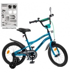 Велосипед дитячий PROF1 16д. Y 16253 S-1 (1шт/ящ) Urban, SKD 75, ліхтар, дзвінок, дзеркало, додаткові колеса, бірюзовий