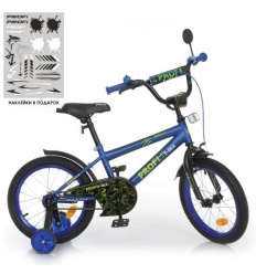 Велосипед дитячий PROF1 16д. Y 1672-1 (1шт/ящ) Dino, SKD 75, ліхтар, дзвінок, дзеркало, додаткові колеса, темно-синій (матовий)