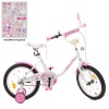 Велосипед детский PROF1 16д. Y 1685 (1шт/ящ) Ballerina, SKD 45, фонарь, звонок, зеркало, бело-розовы