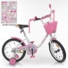 Велосипед детский PROF1 18д Y 1885-1K (1шт/ящ) Ballerina,бело-розовый,звонок,фонарь,корзина, сид кук