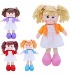 Лялька 1-27-35 м'яконабивна, 33 см, петелька, мікс кольорів, у пакеті