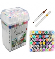 Фломастери YZ-502 Touch, набір скетч маркерів для малювання, 24 кольори, в пластмасовій валізі