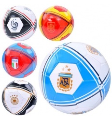 Мяч футбольный EV 3386 размер 5, ПВХ 1,8 мм, 300-320г, микс видов (страны), в пакете