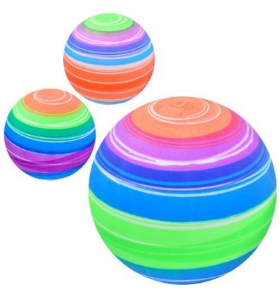Мяч детский MS 3721 размер 9 дюймов, радуга, ПВХ, 57-62г, 3 цвета, упаковка 10 шт в пакете