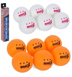 Теннисные шарики MS 3201 количество 6 шт, ABS 40мм+, бесшовный, 2 цвета, в коробке