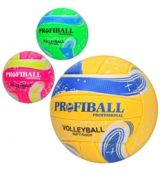 Мяч волейбольный 1193 ABC официальный размер, ПУ, ручная работа, 280-300г, 3 цвета, в пакете
