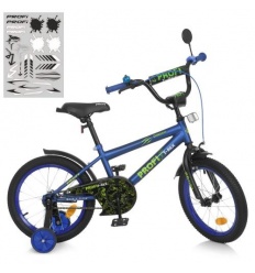 Велосипед дитячий PROF1 14д. Y 1472-1 (1шт/ящ) Dino, SKD75,ліхтар,дзвінок,дзеркало, темно-синий