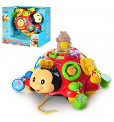 Игра 957 божья коровка, каталка, сортер, обуч (цифры, буквы, фигуры), муз, звук (рус)-сказка