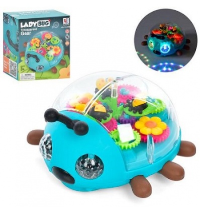 Музыкальная игрушка YJ-3039 жук, шестеренки, музика, свет, поворот 360, на батарейках, в коробке