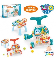 Каталка-ходунки HB 0008 AB LIMO TOY, стол, музыка, звук, свет, шестеренки, на батарейках, в коробке