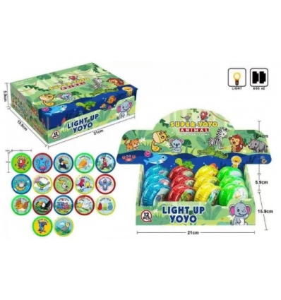 Йо-йо 790-2 (12шт/уп) размер 5,5 см, птички, свет, на бат-ах (табл), микс видов, в дисплее