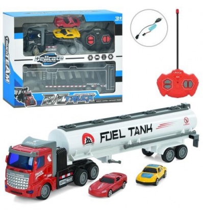 Трейлер XY 032-34 размер 35см, р/в, 1:48, акум, USB зар, машинка 2шт, 2 види, в кор-ке